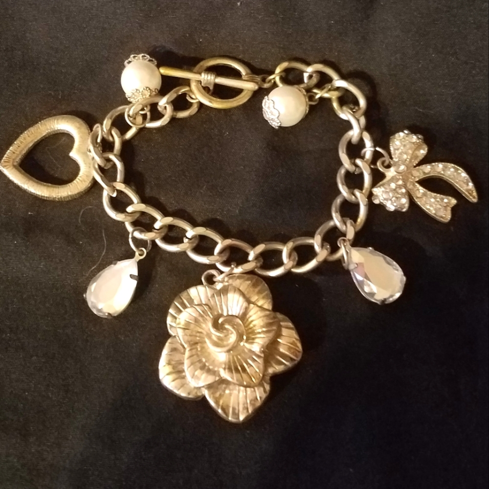 Vintage Brass Charm Bracelet